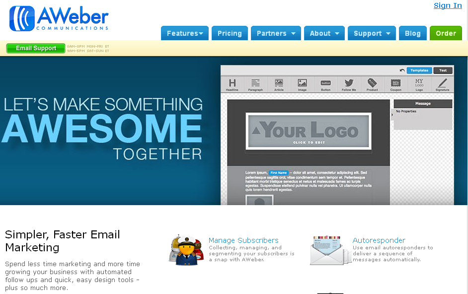 Top Rated Email Marketing Service #3: Aweber Top Rated Email Marketing Service #3: Aweber