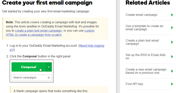 Godaddy email campign tutorial